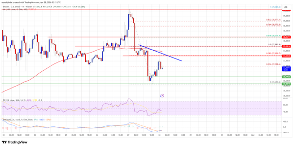 Bitcoin Price Turns Lower After Rejection, Downside Pressure Builds0