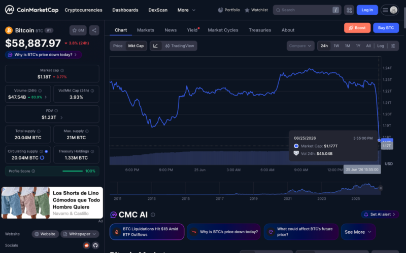 Bitcoin flash crash erases  billion in 25 minutes