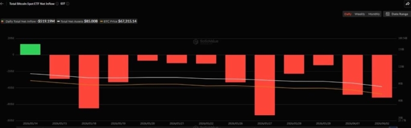 Bitcoin spot ETFs record 12 consecutive days of outflows