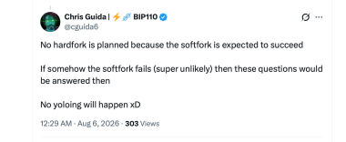 Bitcoin Nears Chain Split as BIP-110 Rebels Defy Global Hashpower