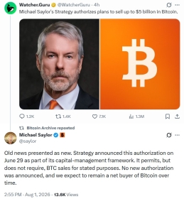 Michael Saylor Rejects Report of New Strategy Bitcoin Sale Approval