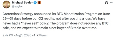Michael Saylor Rejects Report of New Strategy Bitcoin Sale Approval