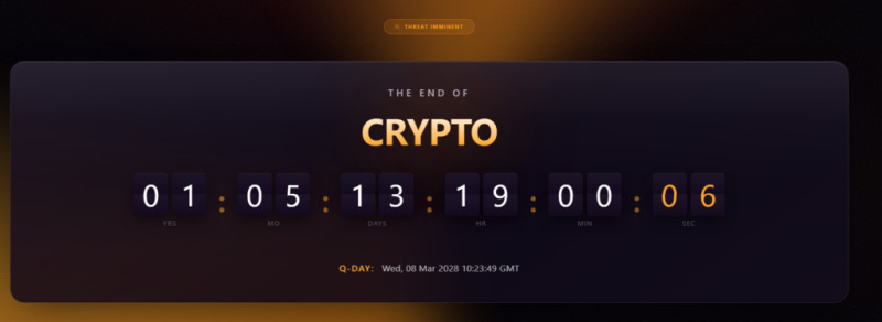Bitcoin’s Doomsday Clock updates when quantum computers will break BTC encryption