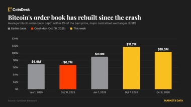 One year after 10/10 flash crash, bitcoin and ether liquidity have rebuilt, but altcoins still face risks