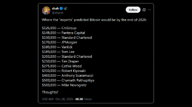 Wall Street's 0K Bitcoin Calls for 2026 Are Subtly Falling Apart